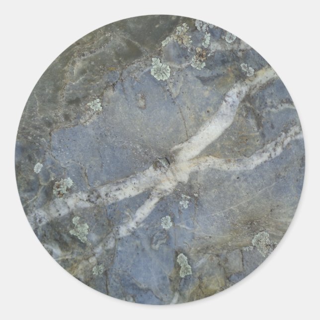 Marble Stone Grey Classic Round Sticker (Front)