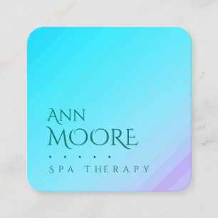 Marble stone light green blue square business card