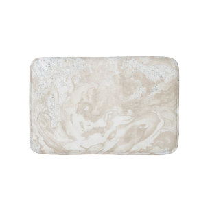 Marble Stone Luxury Creamy Beige Ivory Grey Bath Mat
