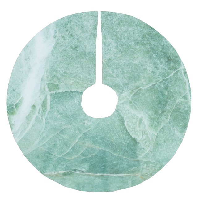 Marble stone pattern, green texture. brushed polyester tree skirt (Front)