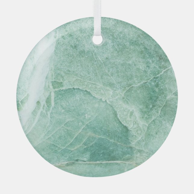 Marble stone pattern, green texture. glass ornament (Front)