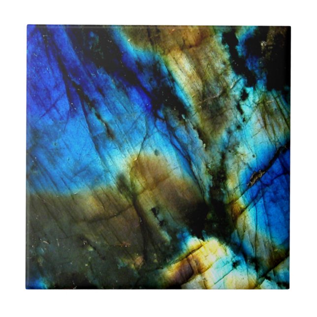 marble stone teal turquoise indigo blue agate tile (Front)