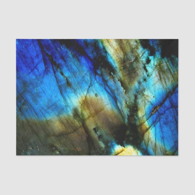 marble stone teal turquoise indigo blue agate tissue paper (Front)