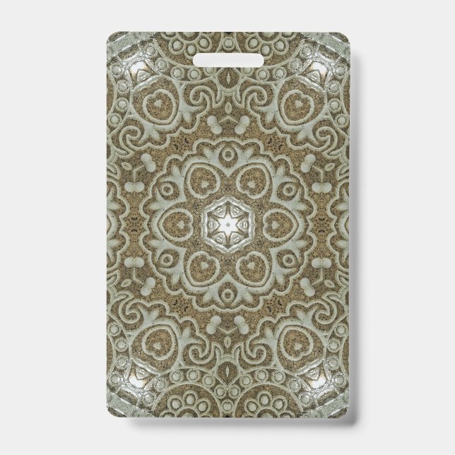 Marble Stone Texture Print Minimalist Aesthetic Badge (Front)