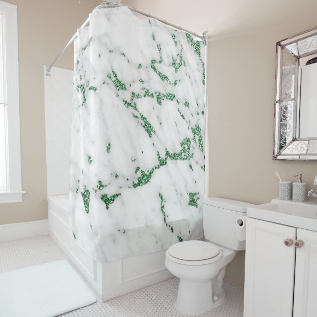 Marble Stone White Carrara Tropical  Green Grey (In Situ)