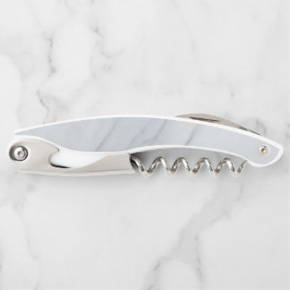 Marble Stone White Corkscrew Bottle Opener