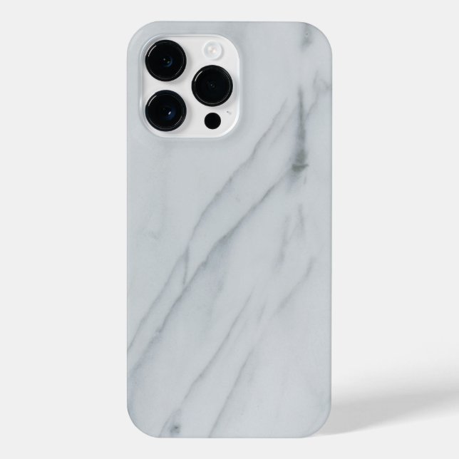 Marble Stone White iPhone 14 Pro Max iPhone Case (Back)