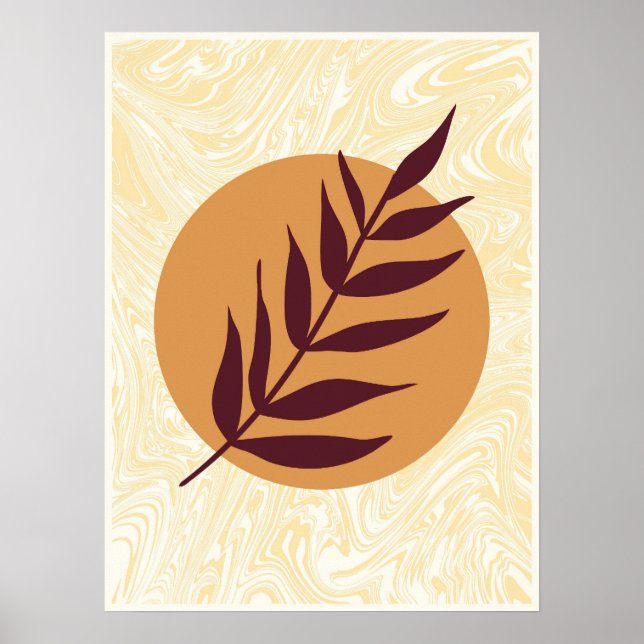  Marble Sunset Leaf Poster (Front)