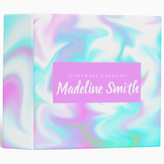 Marble Swirl Abstract Homemade Cake Bakery Binder (Front/Spine)