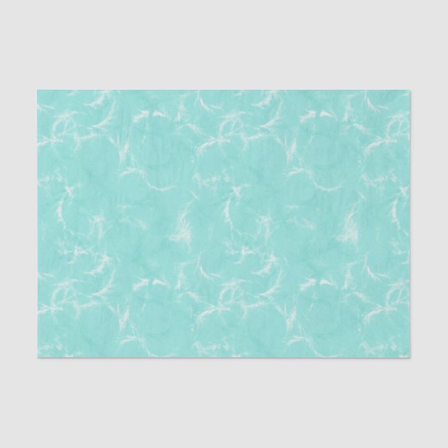 Marble swirl print, aqua / robin's egg blue tissue paper (Front)