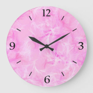 Marble swirl print - orchid pink large clock