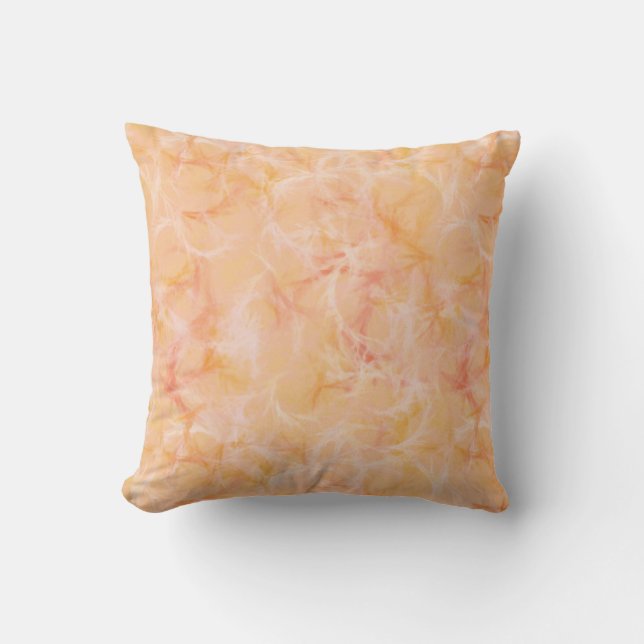 Marble swirl print - peach pink throw pillow (Front)