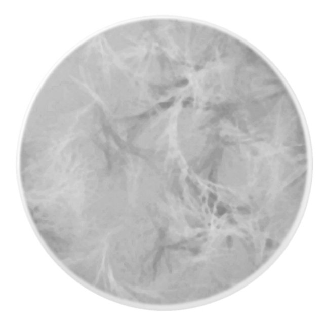 Marble swirl print - soft grey ceramic knob (Front)