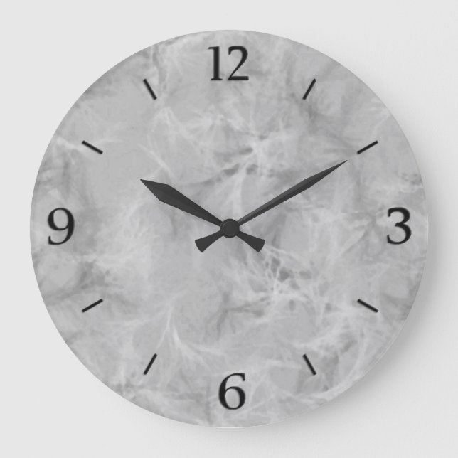 Marble swirl print - soft grey large clock (Front)
