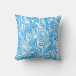 Marble Swirl Texture - Blue Tones Throw Pillow