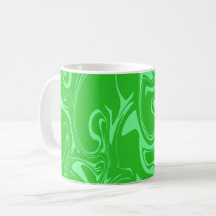 Marble Swirl Texture - Dark and Bright Green Tones Coffee Mug