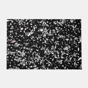 Marble Texture Black Doormat