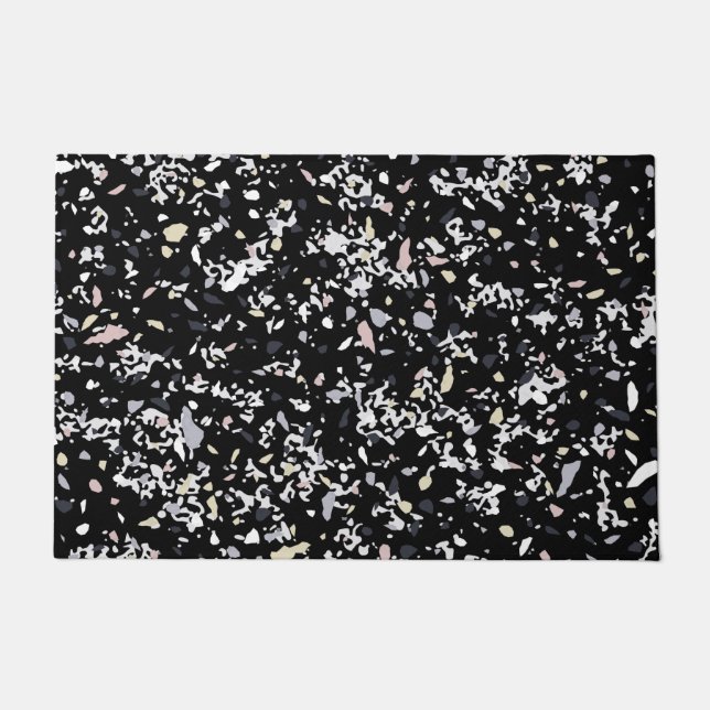 Marble Texture Black   Doormat (Front)