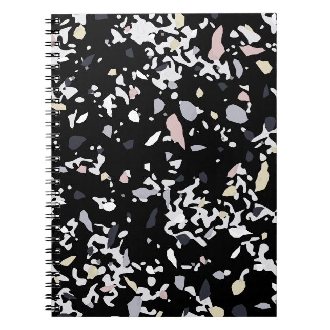 Marble Texture Black    Notebook (Front)