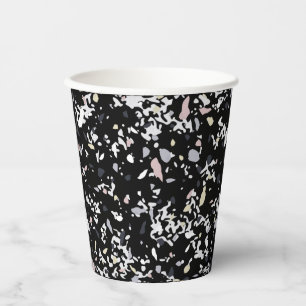Marble Texture Black Paper Cups