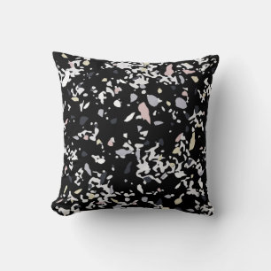 Marble Texture Black Throw Pillow