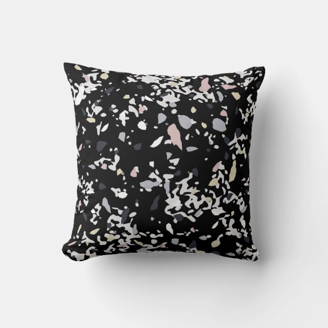 Marble Texture Black    Throw Pillow (Front)