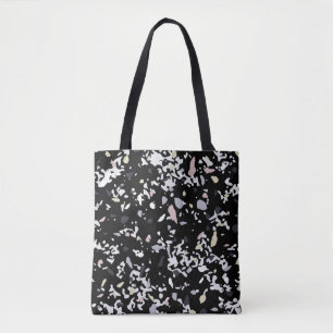 Marble Texture Black Tote Bag