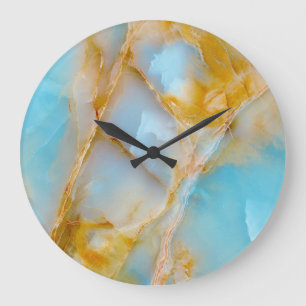 Marble texture, colorful onyx interior. large clock