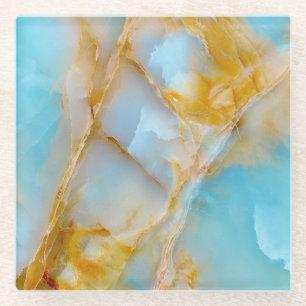 Marble texture, colourful onyx interior. glass coaster