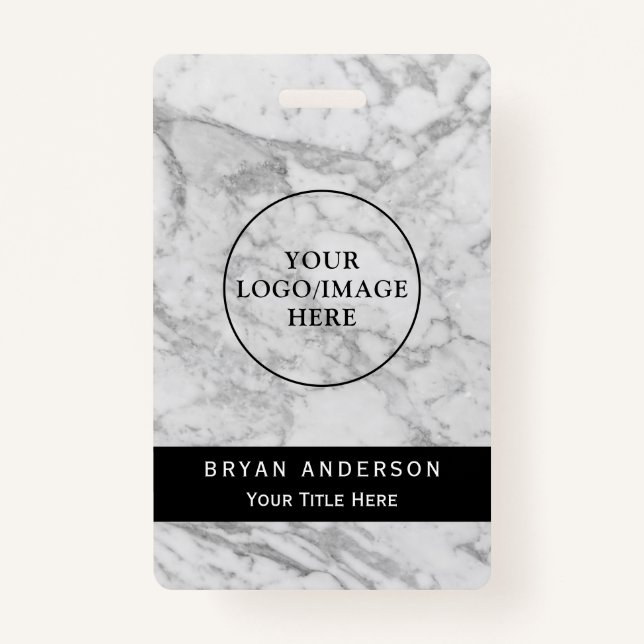 Marble Texture Company Custom Name Badge (Front)