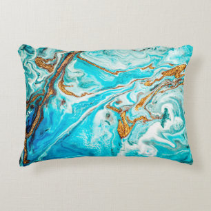 Marble texture. Eastern technique. Contemporary ar Accent Pillow