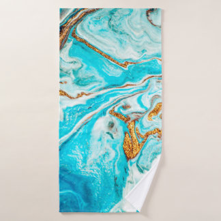 Marble texture. Eastern technique. Contemporary ar Bath Towel