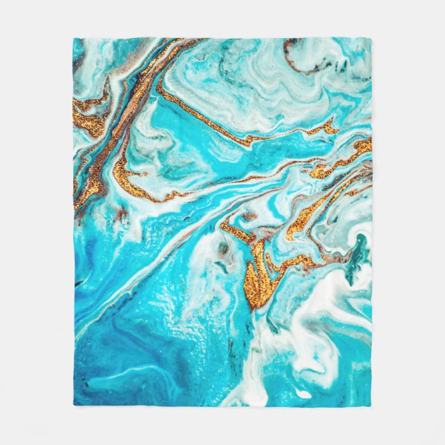 Marble texture. Eastern technique. Contemporary ar Fleece Blanket (Front)