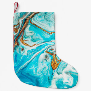 Marble texture. Eastern technique. Contemporary ar Small Christmas Stocking