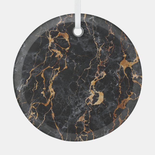 Marble Texture: Elegant Stone Surface. Glass Ornament (Front)