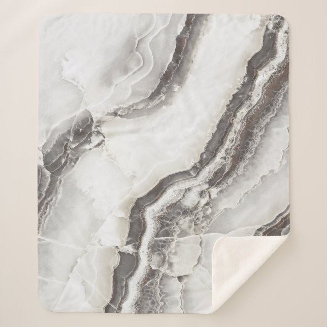 Marble Texture, High-Resolution Italian Slab. Sherpa Blanket (Front)
