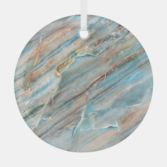 Marble texture: high-resolution print design glass ornament (Front)
