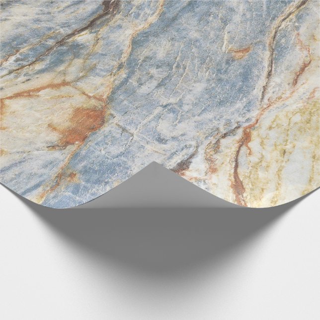 Marble Texture in Grey and Blue Wrapping Paper (Corner)
