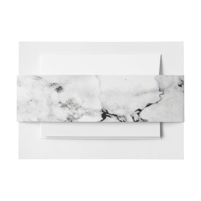 Marble texture invitation belly band (Front Example)