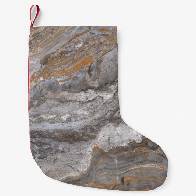 Marble Texture: Italian Limestone Elegance. Small Christmas Stocking (Front)