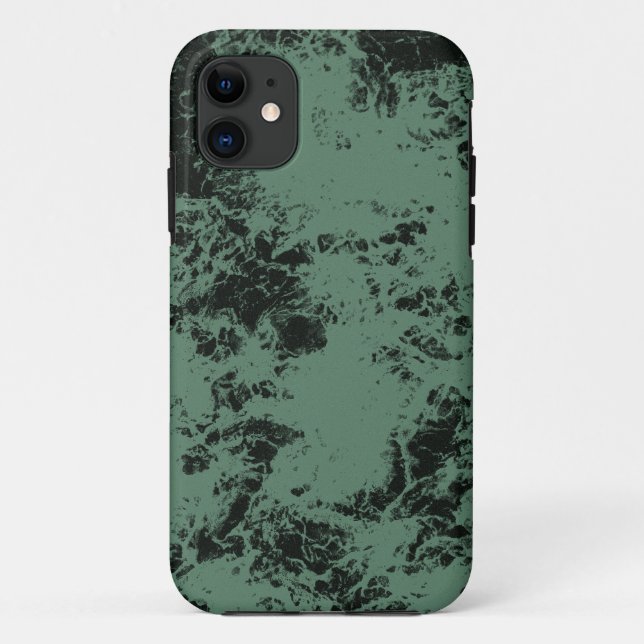 Marble texture pattern in black and green Case-Mate iPhone case (Back)