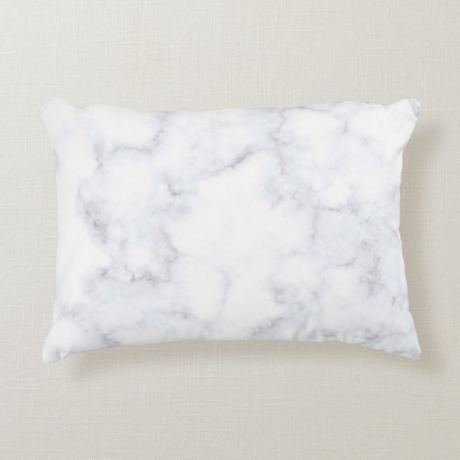 Marble texture white pattern accent pillow (Front)