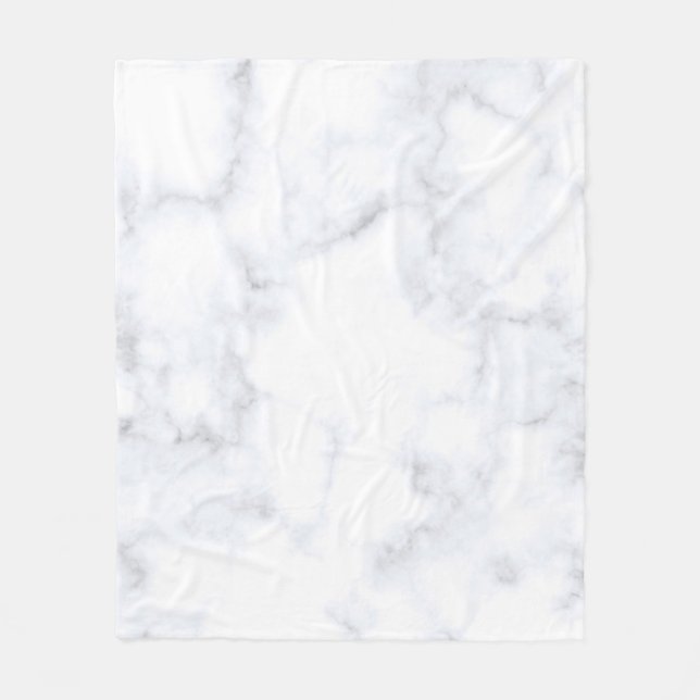 Marble texture white pattern fleece blanket (Front)