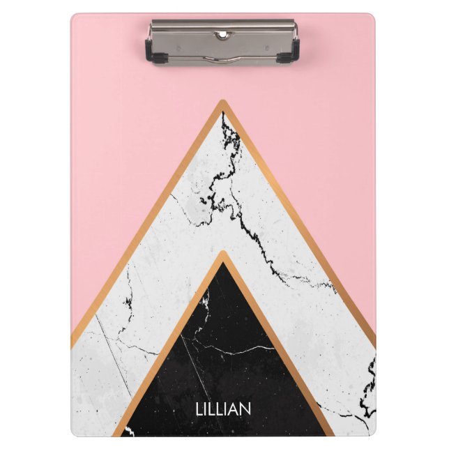 Marble Texture With Golden Lines Clipboard (Front)