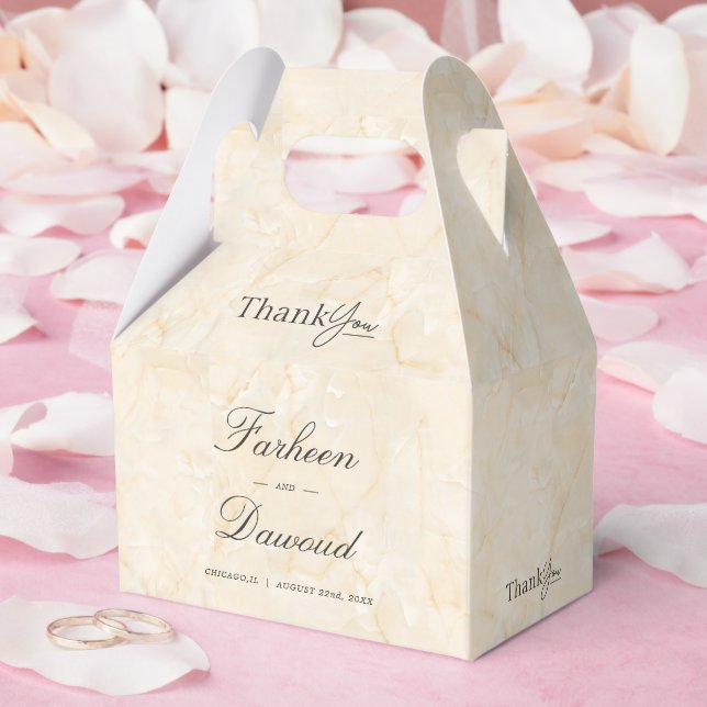 Marble Textured Islamic Wedding Thank You Treat Favor Box (Wedding)
