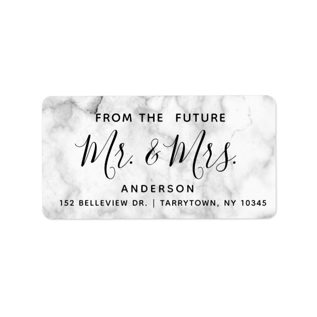 Marble The Future Mr. and Mrs. Custom Script Label (Front)