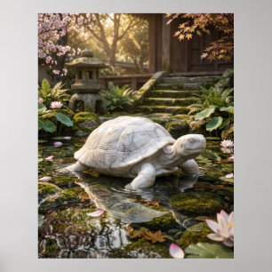 Marble Turtle Coastal Calm Poster
