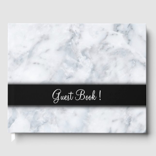Marble W Black Sash Guest Book (Front)