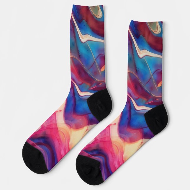 Marble Watercolor Abstract Art Socks (Left)