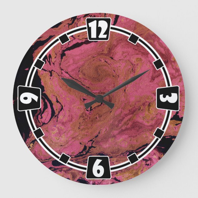 Marble , watercolor large clock (Front)